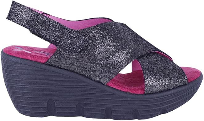 Amazon.com | Helle Comfort Women's Gipsy Wedge Sandals (Black, Euro 40 US 9) | Platforms & Wedges