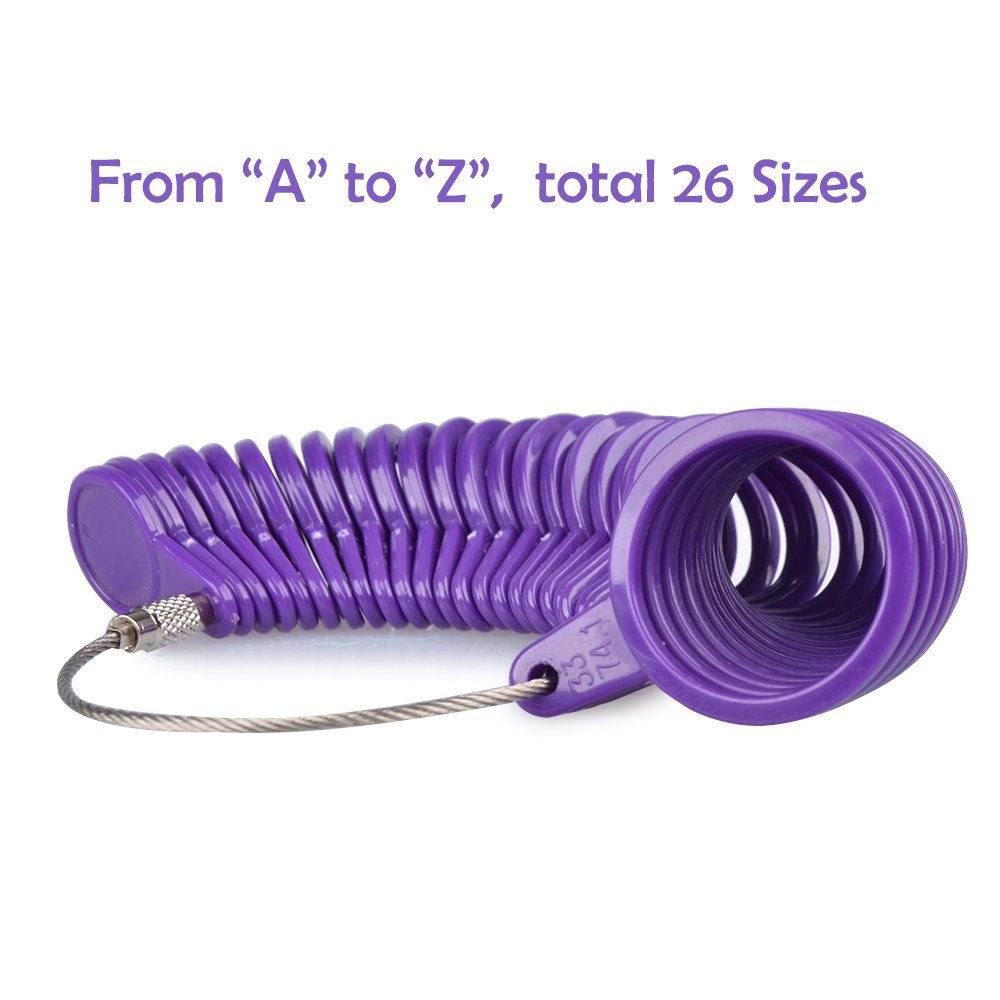 SHiZAK UK Ring Mandrel Sizer Finger Sizing Measuring Stick Plastic with Ring Sizer Guage Set of 26 Pcs Circle Models