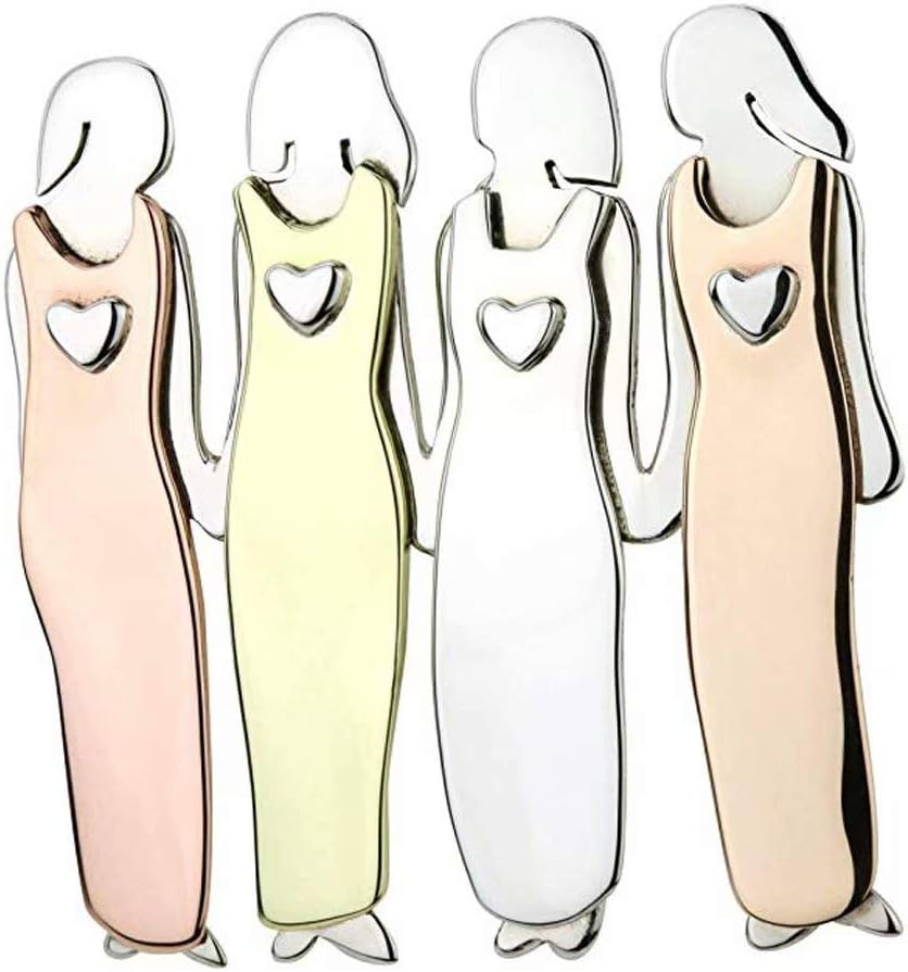 Michance Best Sister Brooch Sisterhood Tri-Color Brooch Pin Collection