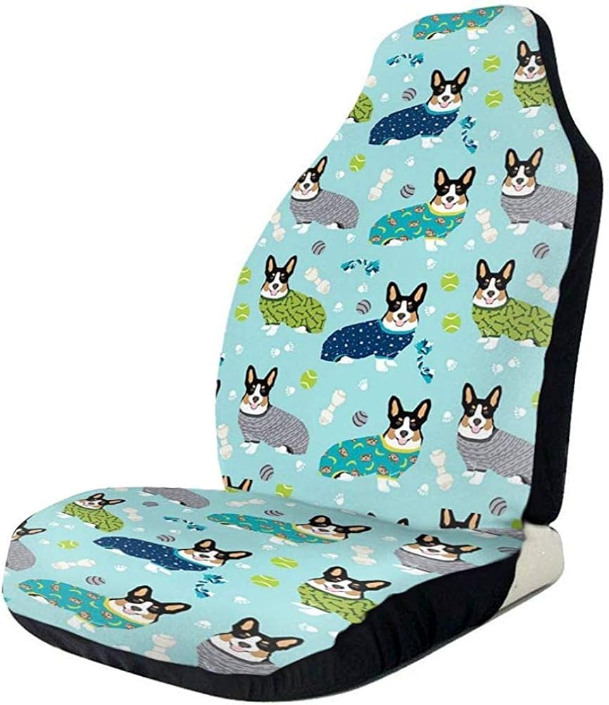 Xiaoyinghua Fundas para asientos de automóvil Bulldog Azul Cubierta