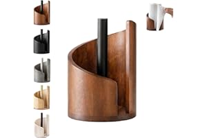Mountain Paper Towel Holder Countertop, 2026 New Wood Paper Towel Holder Countertop Modern Spiral Cover Design with Mango Woo