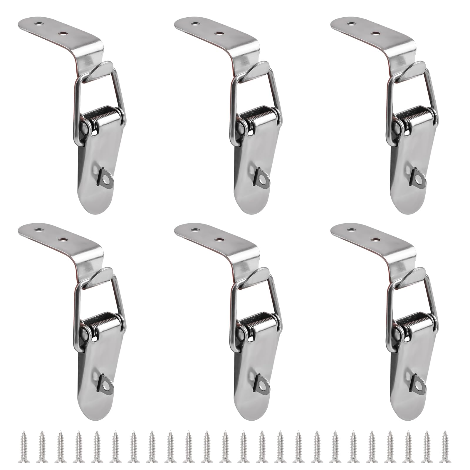 UFURMATE Tool Box Hasps, 6PCS Metal Toggle Latch Cabinet Trunk Trailer Locks Latches 90-Degree Tool Box Locks Latches Toggle Latch Clamp