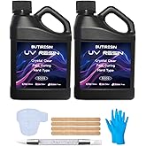 ButiResin 1000g UV Resin, UV Resin Clear - Fast Curing, Crystal Clear, Odourless, Low Viscosity & Hard Type, UV Resin Kit for DIY Jewelry Making, Casting, and Coating Crafts