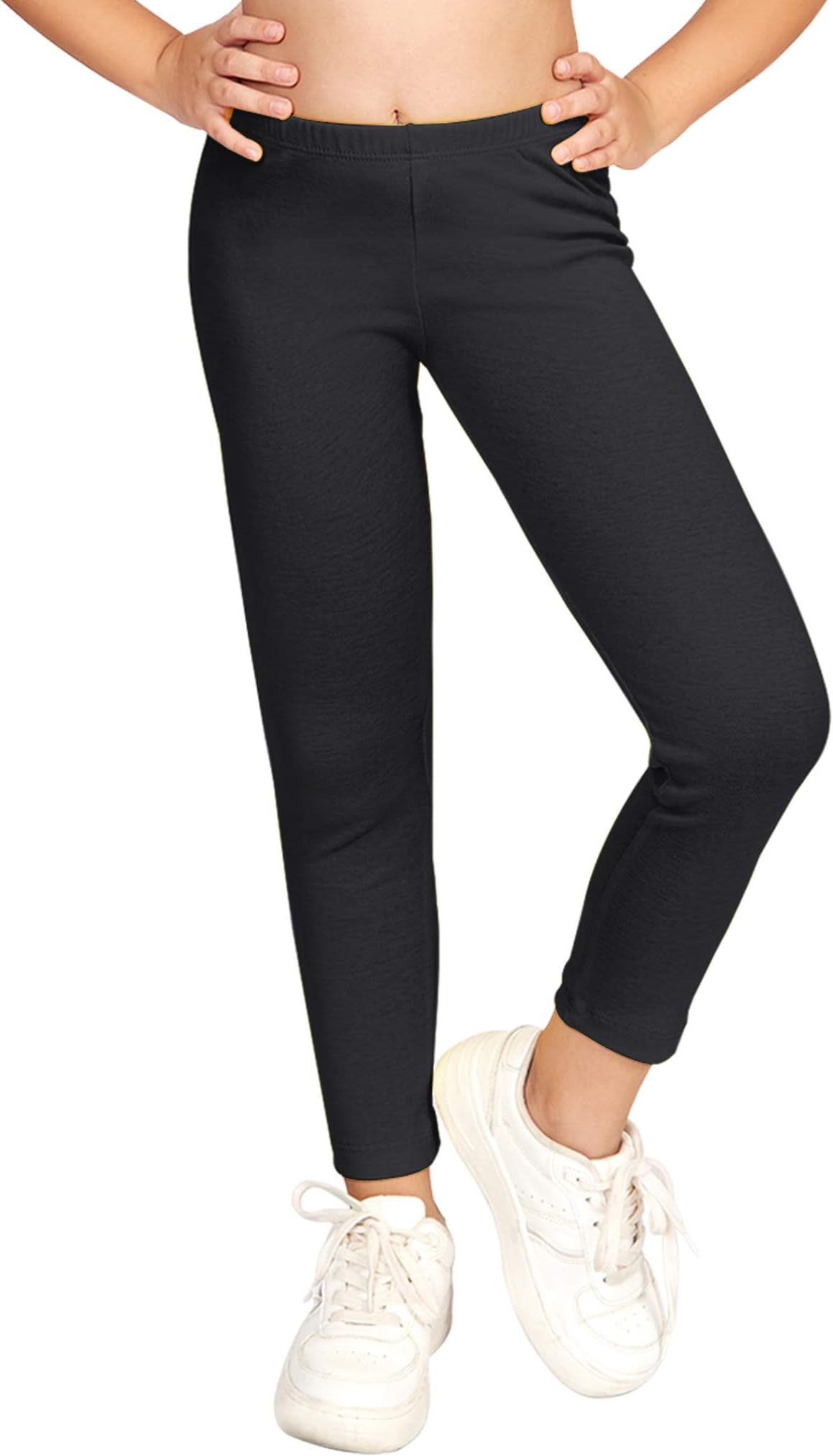 Girls'%100 Organic Cotton Leggings for School or Play, 3-14Y