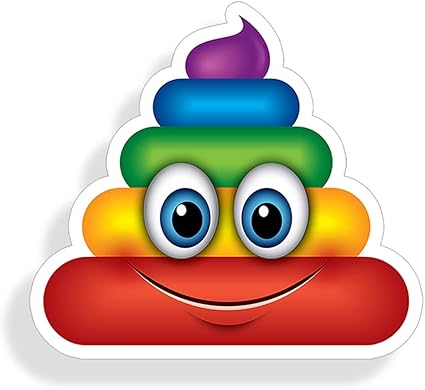 Amazon Com Rainbow Face Eyes Poop Emoji Sticker Car Truck Laptop