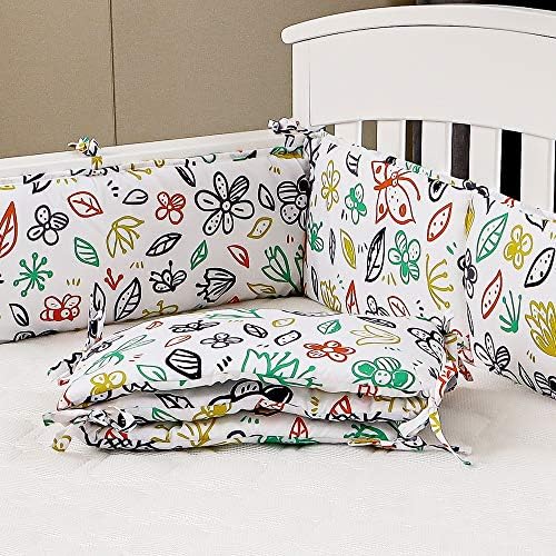 Sunstyle Home Baby Crib Bumper Pad/4 Pieces, Soft Breathable Microfiber