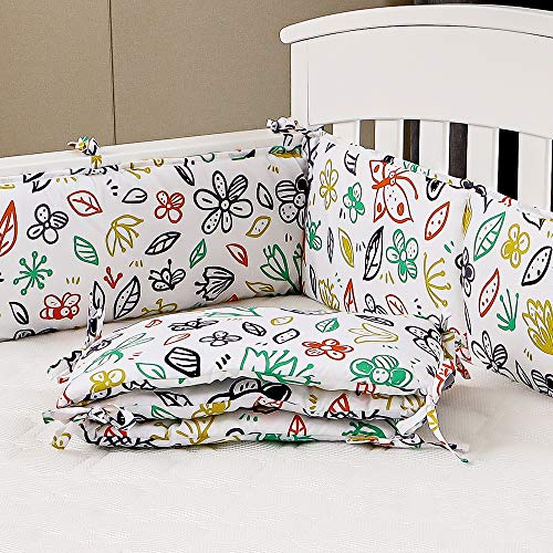 Sunstyle Home Baby Crib Bumper Pad/4 Pieces, Soft Breathable Microfiber