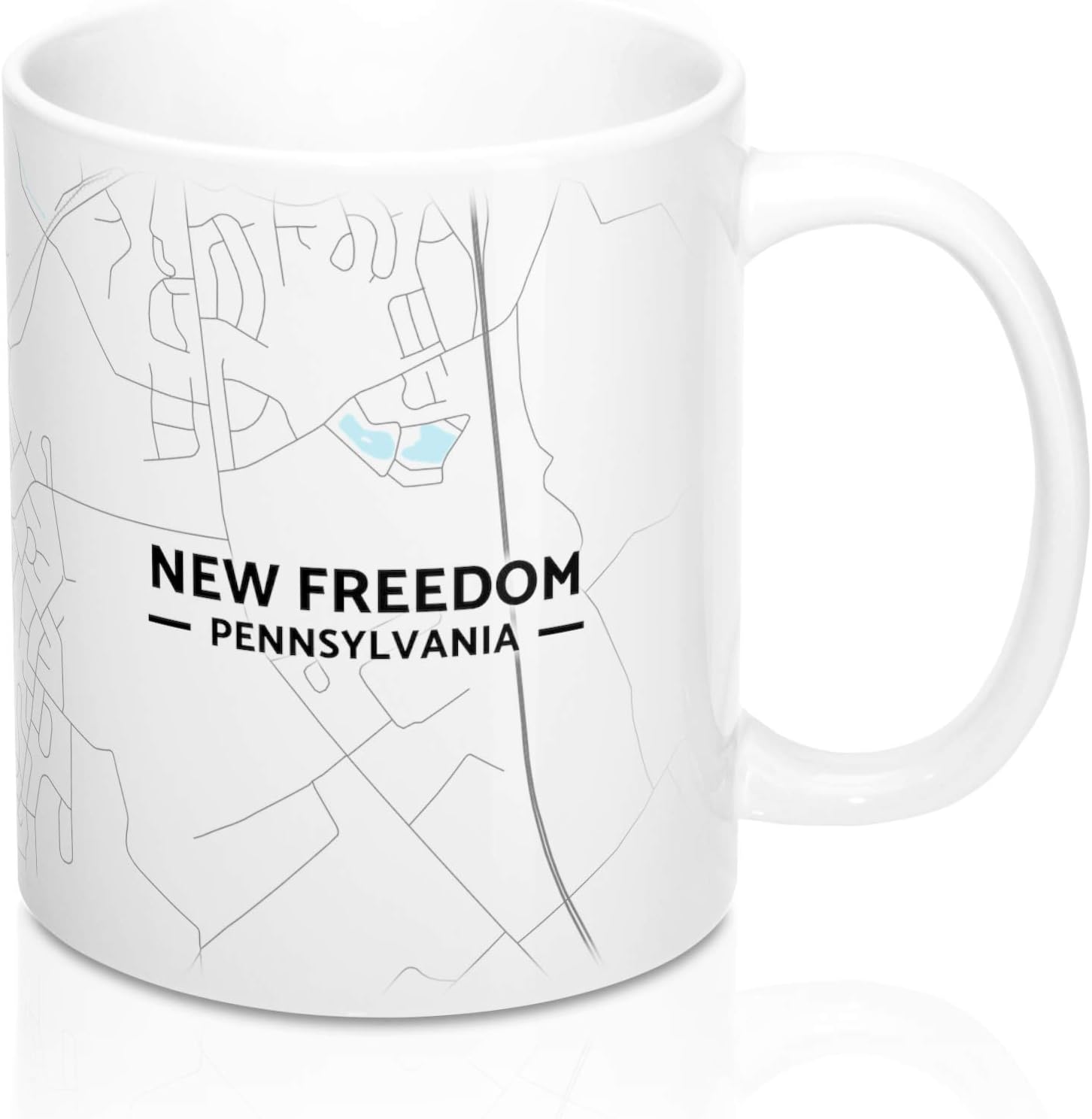 New Freedom, Pennsylvania Map Mug (11 oz) Kitchen & Dining