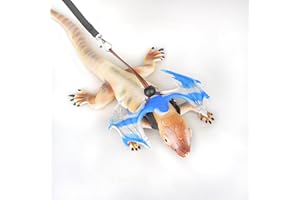 ENRICHOICE Bearded Dragon Leash and Harness Set, Bearded Dragon Leash with Wings Silicone,Stylish and Colorful Design,Deal for Amphibians and Other Small Pet Animals (Grey and Blue Gradient)