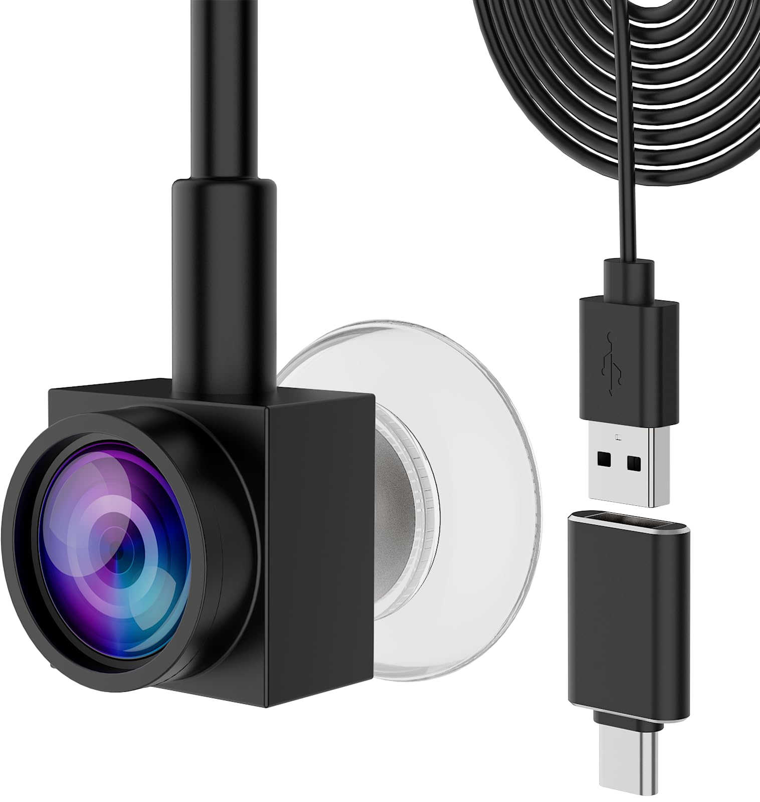 Uyissykia 1080P Eye Contact Webcam Auto Focus with Suction Cup of Center Screen, Webcam with Noise-Cancelling Microphone for PC and Laptop,Plug & Play for Live Streaming Video Call Conference