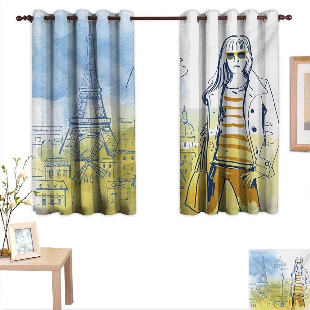 Amazon Com Superlucky Paris Waterproof Window Curtain Paris