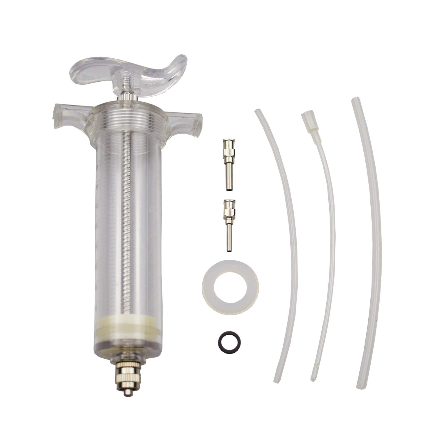 Motanar Reuseable Young Birds Feeding Syringe Kit,Plastic Material,Feeding Milk for Young Birds or Feeding Medicine for Sick Birds (50ml+ 2+3+4mm Hose)