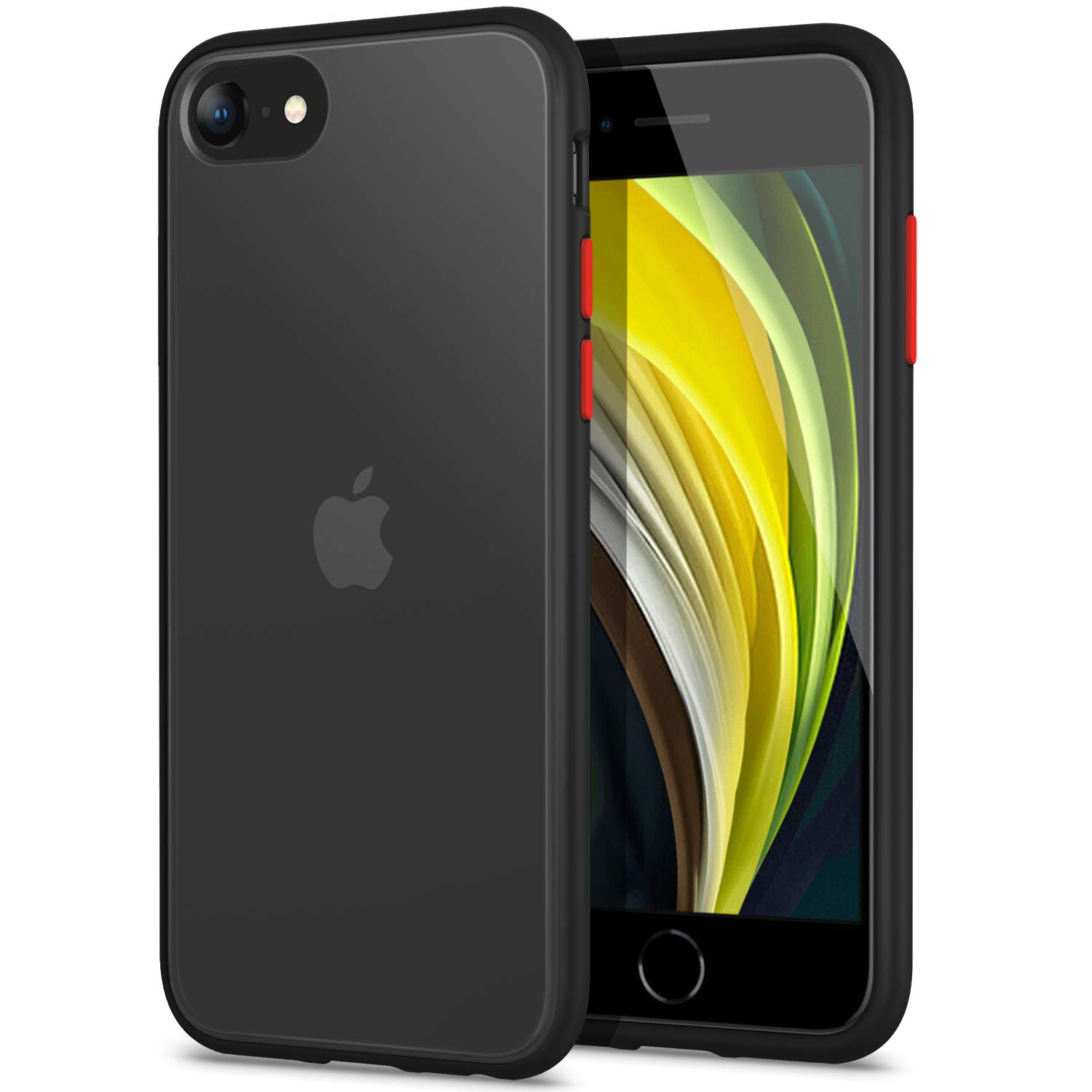 Yatwin Shockproof Series Compatible For Iphone Se Case Iphone 7 And Iphone 8 Shockproof Phone Case Cover Also Compatible For Iphone 6 6s Case Fashion Color Buttons Size 4 7 Black Buy