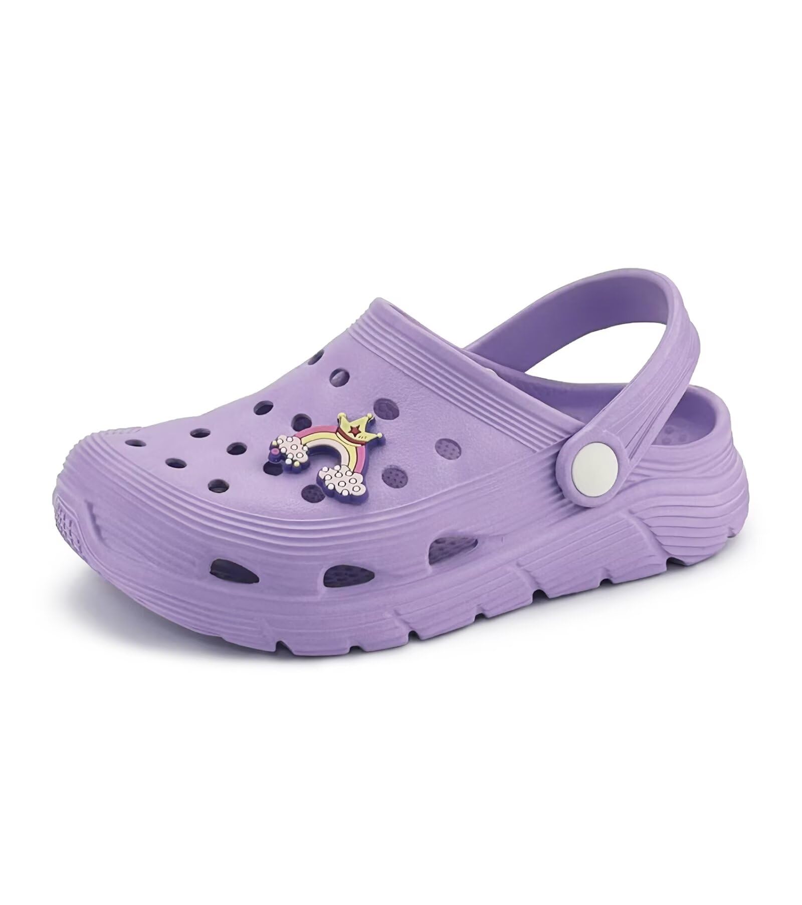 Photo 1 of Cubufly Toddler Kids Garden Clog Girls Slip On Slide Sandals Beach Water Shoes Kid 2 Purple