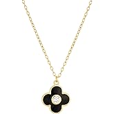 Amazon Essentials Sterling Silver or 14K Gold Over Silver Mini Clover Pendant Necklace, 16"