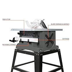 Table Saw 10 inch, Prostormer 15A Multifunctional