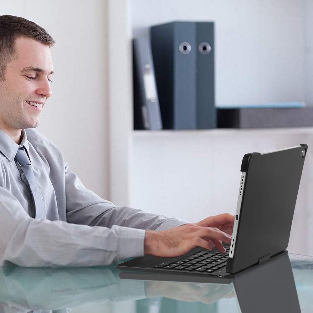 Keyboard Case for iPad Pro 11 inch, 7 Colors Backlit Wireless Keyboard Case, Folio Smart 360 Rotate Stand Cover, iPad Pro 11 Keyboard Case,Black