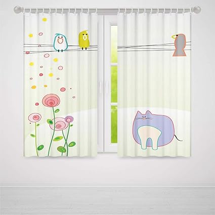 Amazon Com Yoliyana Toddler Window Curtains Cute Childrens