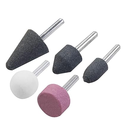 DIY Crafts Grinding Stone Set of 5 Pc Stone Rotary Grinding Bits with 1/4 Inch Shank for Polishing Shapes, Electrical Grinding Connecting Rod