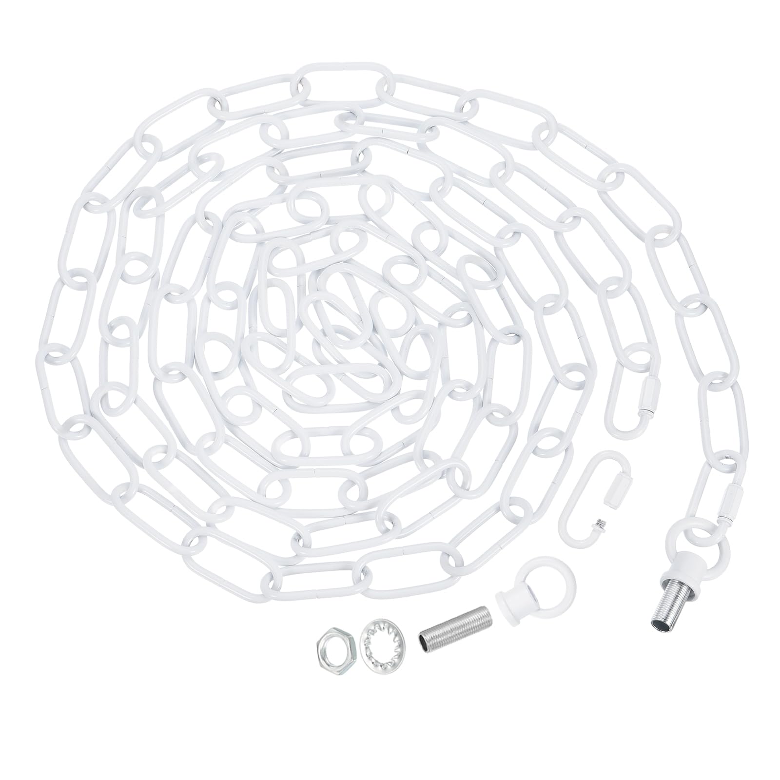 Photo 1 of PATIKIL 10 Feet Lighting Chain for Hanging Lamp, Chandelier Chain Light Fixture Chain Load Capacity 65 Lbs for Pendant Light, Ceiling Fan, White