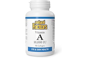 Natural Factors Vitamin A 10,000 IU 90 Softgels, Supports Eye, Skin & Immune Health, Proudly Canadian