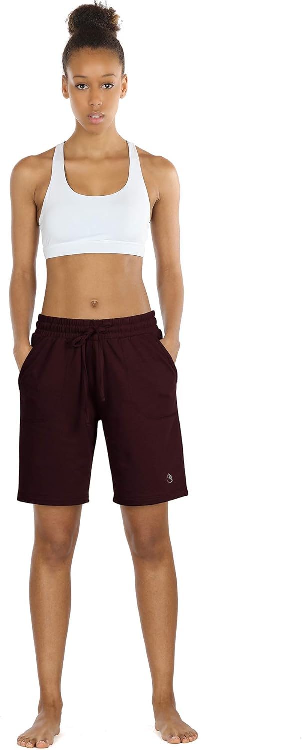 icyzone Athletic Running Yoga Shorts for Women - Women's Workout Active Lounge Bermuda Shorts with Pockets: Clothing
