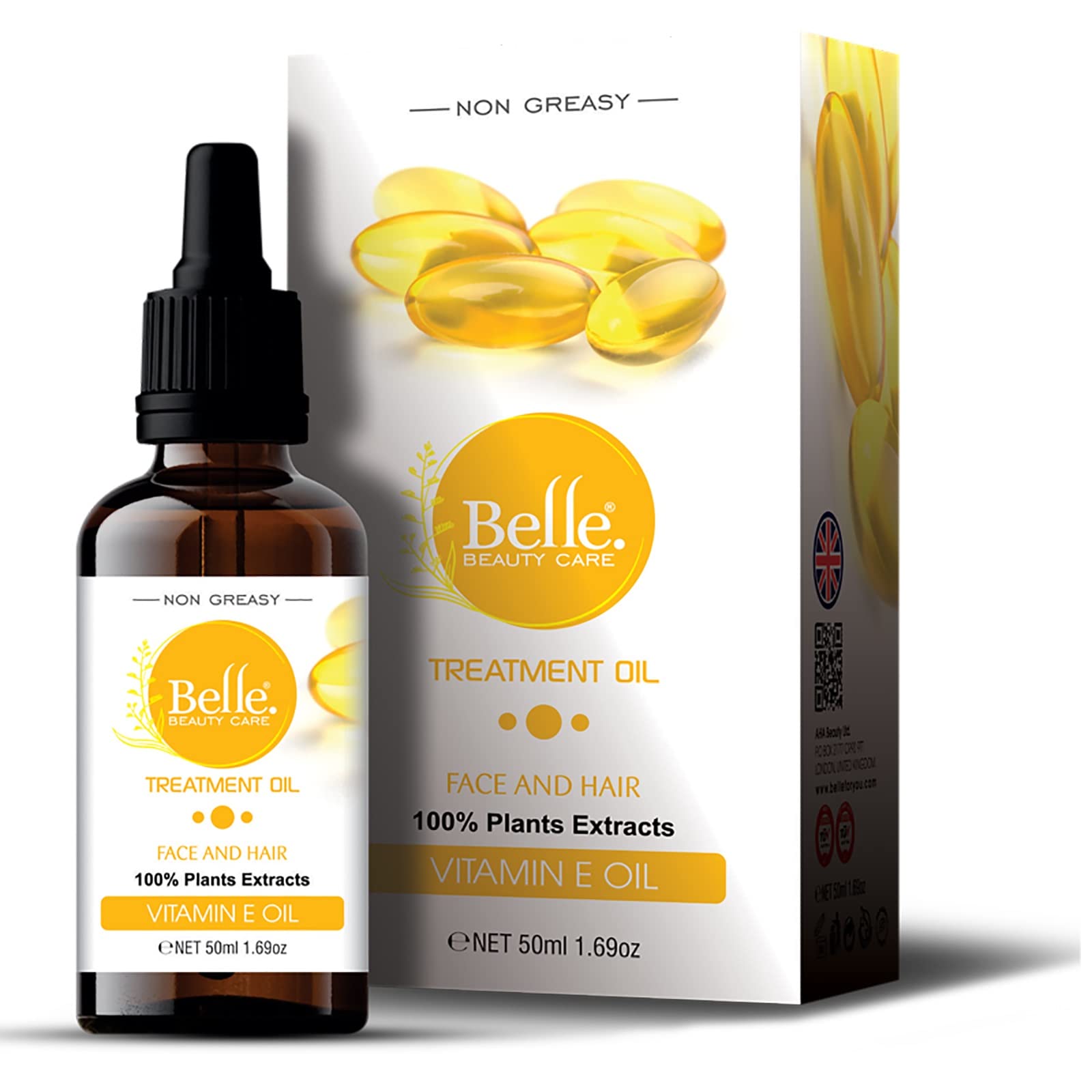 Vitamin E Oil Non Greasy Face Oil Treatment Dark Spots Face Oil for Normal to Dry Skin Vitamin E Oil 50mL1.69oz By BELLE