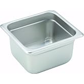 Winco 3.2 qt 4" 1/6 Size Stainless Steel Steam Table Pan, Anti-Jam | Dishwasher safe, Anti-jam construction, Foodservice, Great for Steam Tables, Buffets and Food Preparation