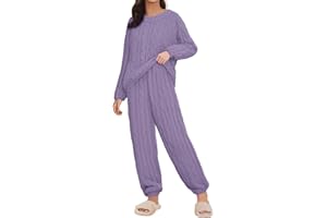 gkzlzk Flannel Pajamas For Women Winter Warm Fuzzy Sherpa Pjs Long Sleeve Plus Size Pajamas Cozy Fall Sleepwear Lounge Set