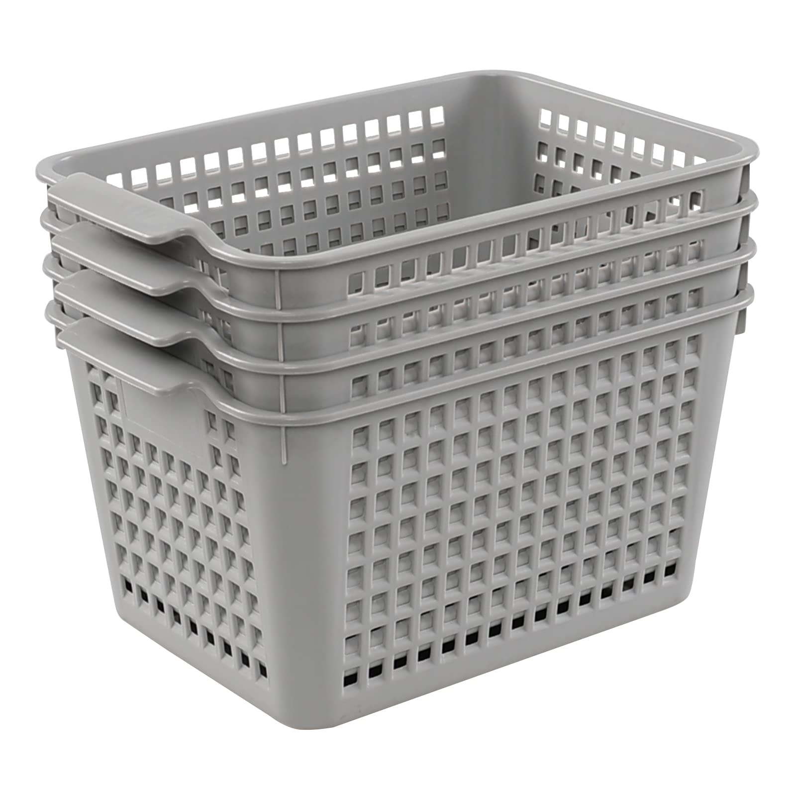 Annkky Kitchen Cupboard Storage Baskets, 4-Pack Plastic Basket
