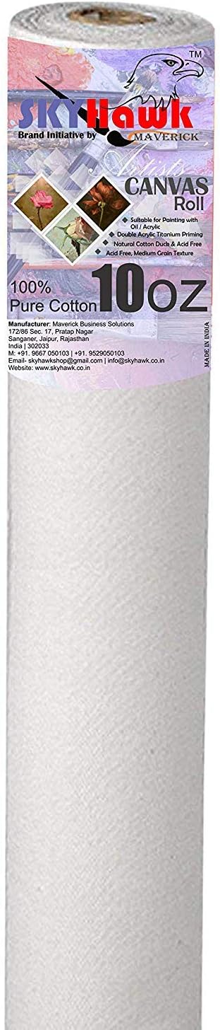 SKYHawk Medium Grain Artist Canvas Roll (10 oz) (30 x 5)