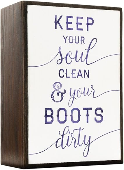 Inspirado casa limpia y alma – Botas Sucias caja Sign tamaño ...