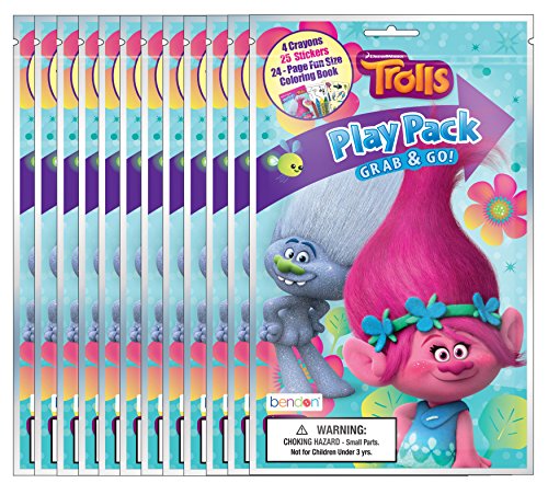 Bundle of 12 Dreamworks Trolls Play Pack Grab and Go