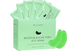 PEAUAMIE Under Eye Patches with Retinol and Aloe Vera Eye Mask for Dark Circles and Puffiness, Face Mask Skin Care Products 30 Pairs
