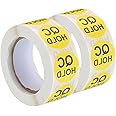 MECCANIXITY Inventory QC Hold Stickers Labels 25mm/1" Yellow for Inventory Warehouse Stock, 2 Roll 1000 Piece