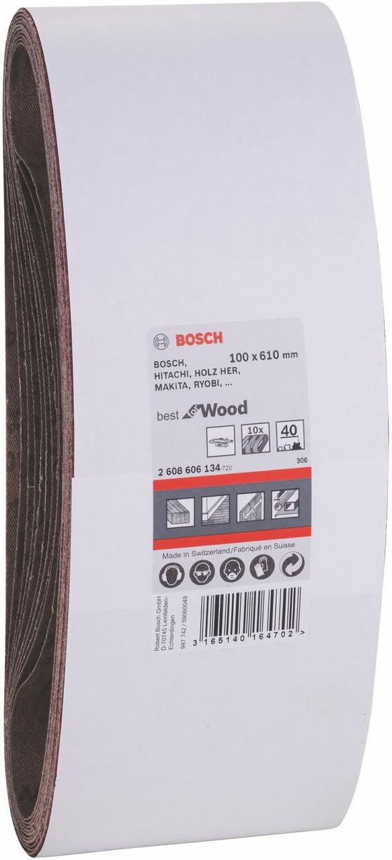 Bosch 10x PRO Paint on Wood and Hardwood X440 Sanding Belt for Sanders (for Paint on Wood Hardwood, 100 x 610 mm, Grit 40 - Image 4