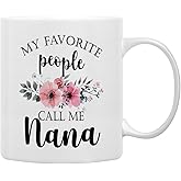 QASHWEY Nana Coffee Mug, Nana Gifts, Grandma Coffee Mugs, Grandma Gifts, Nanas Mugs CoffeeTea CupGifts for GrandmaNana, My Favorite People Call Me NanaCoffee Cups Ceramic 11oz