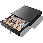 MUNBYN Cash Drawer, Cash Register drawer for Point of Sale (POS) System with Removable Coin Tray, 5 Bill/5 Coin, RJ11 Key-Loc