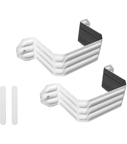 IGIUA Downspout Gutter Pipe Clip Hidden Bracket – 3x4 Inch Rain Gutter Downspout Extension Mounting Clips, Aluminum