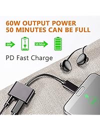 Adaptador de audio tipo C 2 Pixel HUIRID 2 en 1 USB tipo C a conector de auriculares de 0.138 in, compatible con carga rápida y control de cable para Pixel 2 XL, HTC U, Huawei, LG, Essential PH 1
