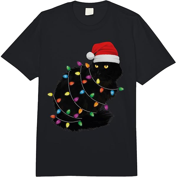 Amazon.com: Black Cat Christmas Women Men Kids Cat Xmas Tree Santa