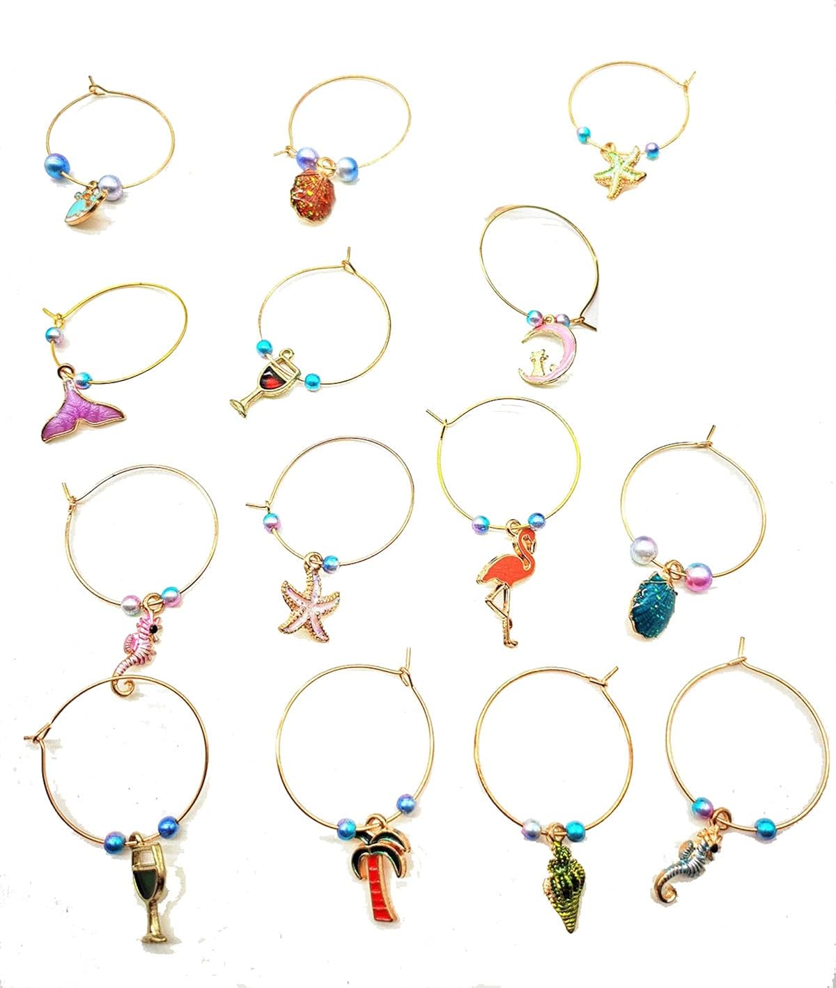 Outingfun Wine Glass Charms Wine Markers Tags