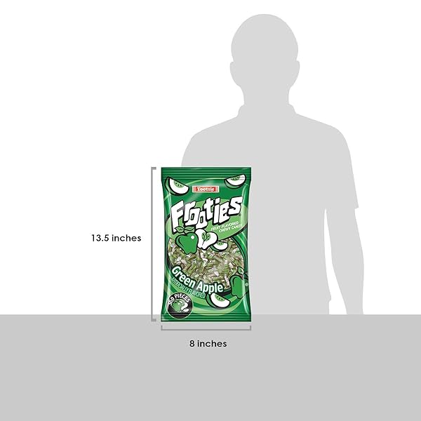 TOOTSIE ROLL GREEN FROOTIES – 2 POUND BAG OF INDIVIDUALLY WRAPPED CHEWY CANDY – GLUTEN FREE, PEANUT FREE – GREEN APPLE, 38.8 OUNCE