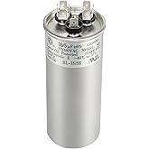QYCKFIXR 35+5 uF 35/5 MFD ±6% 370V/440VAC CBB65 Dual Run Circular Start Capacitor for Heat Pump Air Conditioner，Ten Years of Coverage
