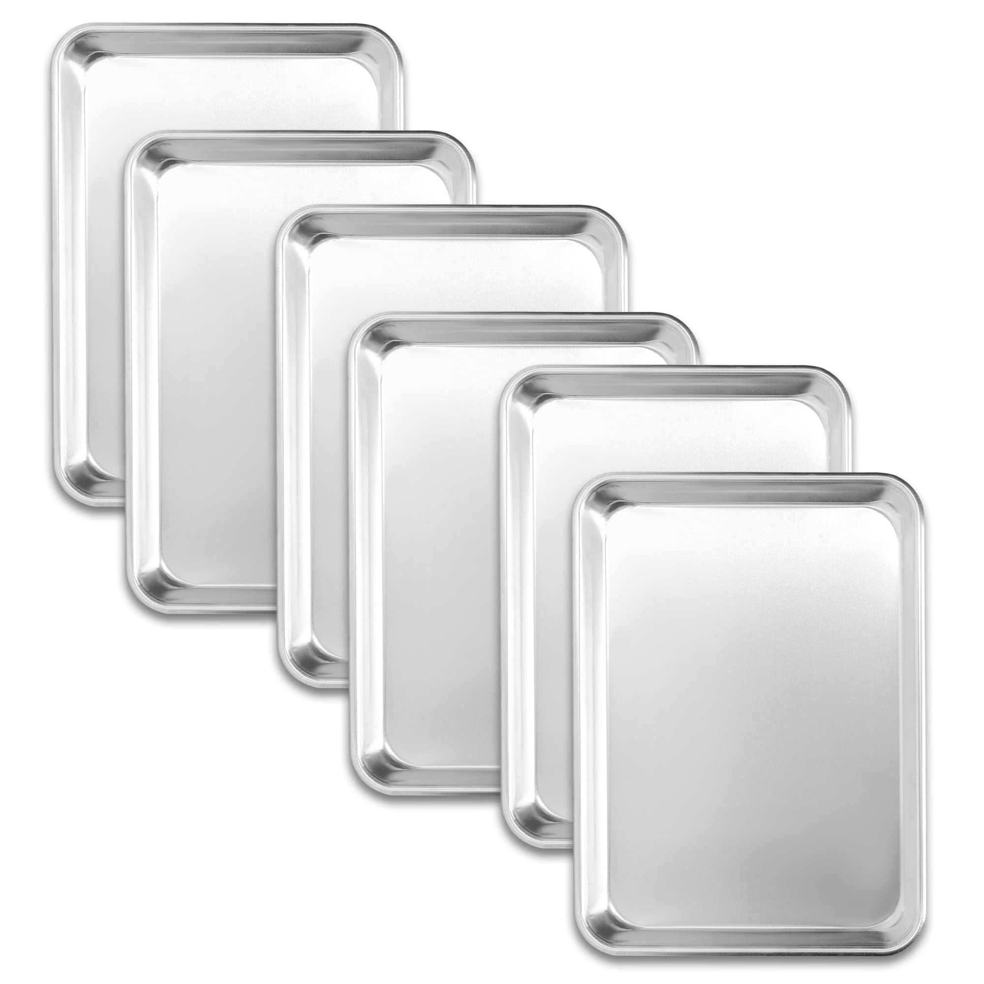 Photo 1 of BIEAMA 6 Pack Quarter Size 13" × 10" Baking Sheet Pan Aluminum Commercial cookie sheets for baking