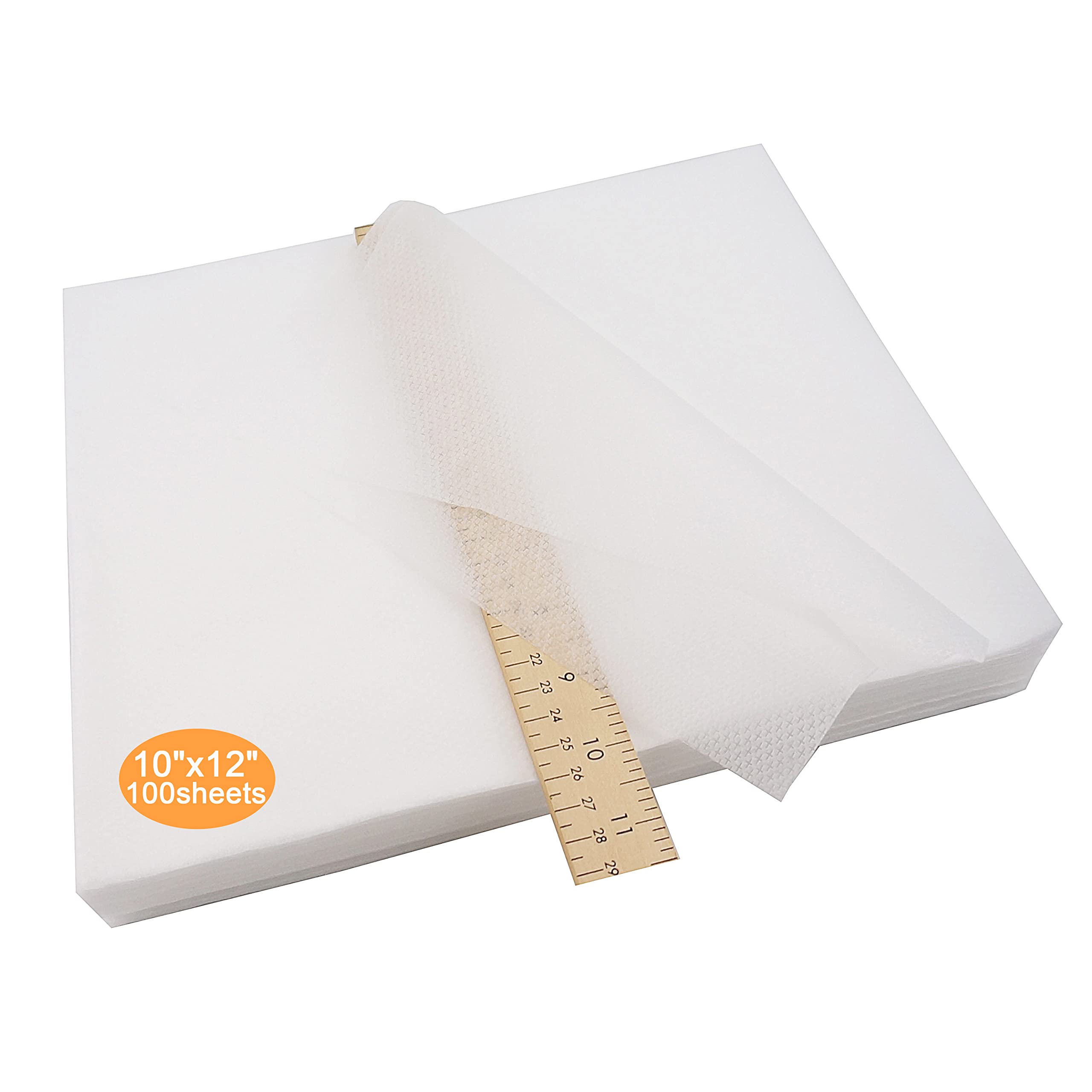 New brothread No Show Mesh Machine Embroidery Stabilizer Backing 10"x12" (25cmx30cm) - 100 Precut Sheets - Light Weight 50gm (1.8oz) - Fits Max Embroidery Area 20cmx25.5cm