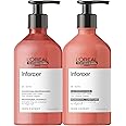 L'Oréal Professionnel Inforcer Strengthening Shampoo & Conditioner Set - Prevents Breakage and Adds Softness For Weak, Fragile & Damaged Hair, With Biotin