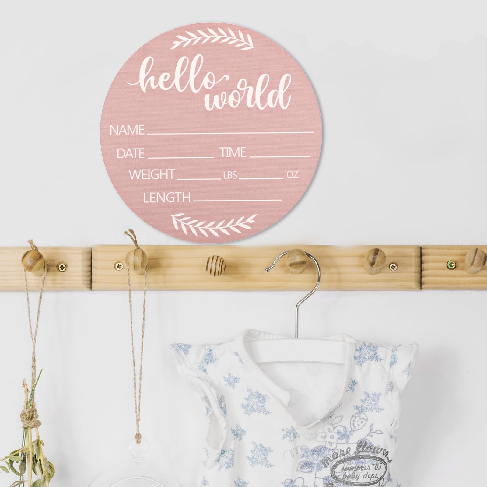 Jeffdad Wooden Baby Name Announcement Sign, 7.08