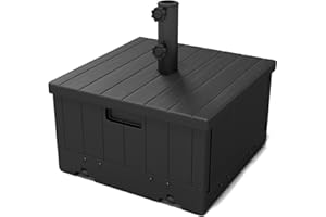 Helios&Hestia 3-in-1 Plastic Patio Umbrella Base Stand Weight with Wheels 176lbs with Sand Filled, Can be Used as Outdoor Cof