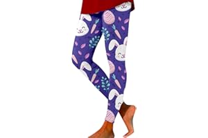 Easter Leggings for Women Cute Bunny Easter Eggs Graphic Casual Workout Yoga Pants High Waist Tummy Control Holiday Tights